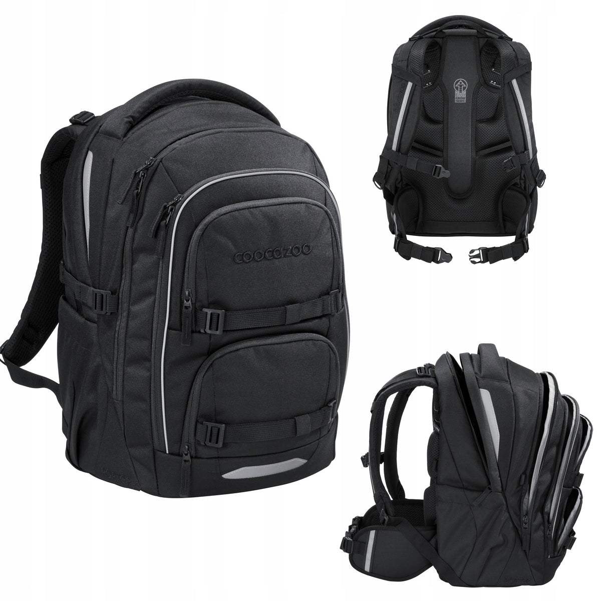 COOCAZOO SCHOOL BACKPACK PORTER BLACK COAL YOUTH ERGONOMIC BLACK