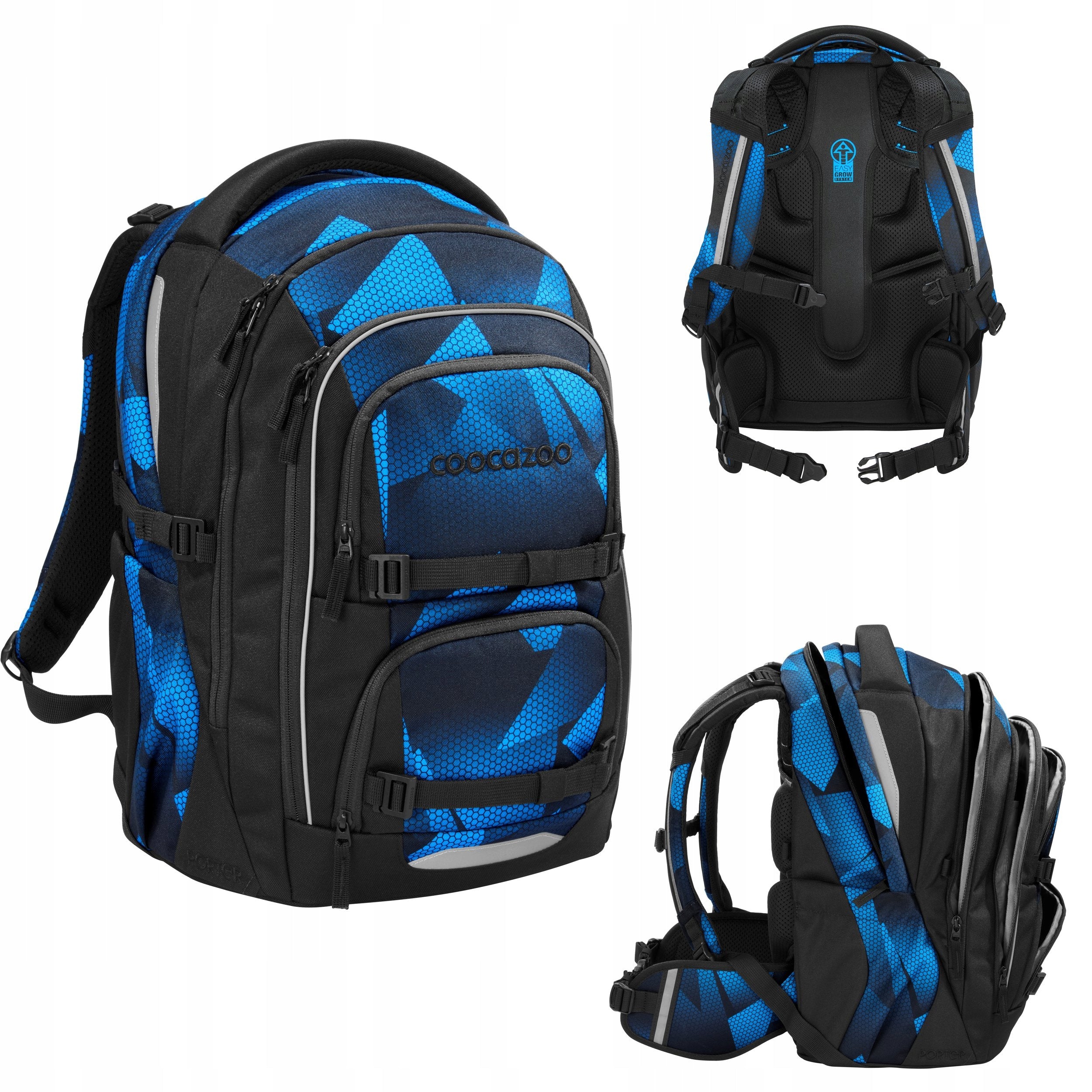 COOCAZOO SCHOOL BACKPACK PORTER ELECTRIC ICE YOUTH BOYS ERGO 30L