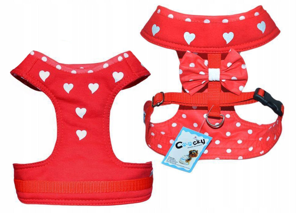 COOCKY CAT DOG HARNESS REFLECTIVE BOW 004 M