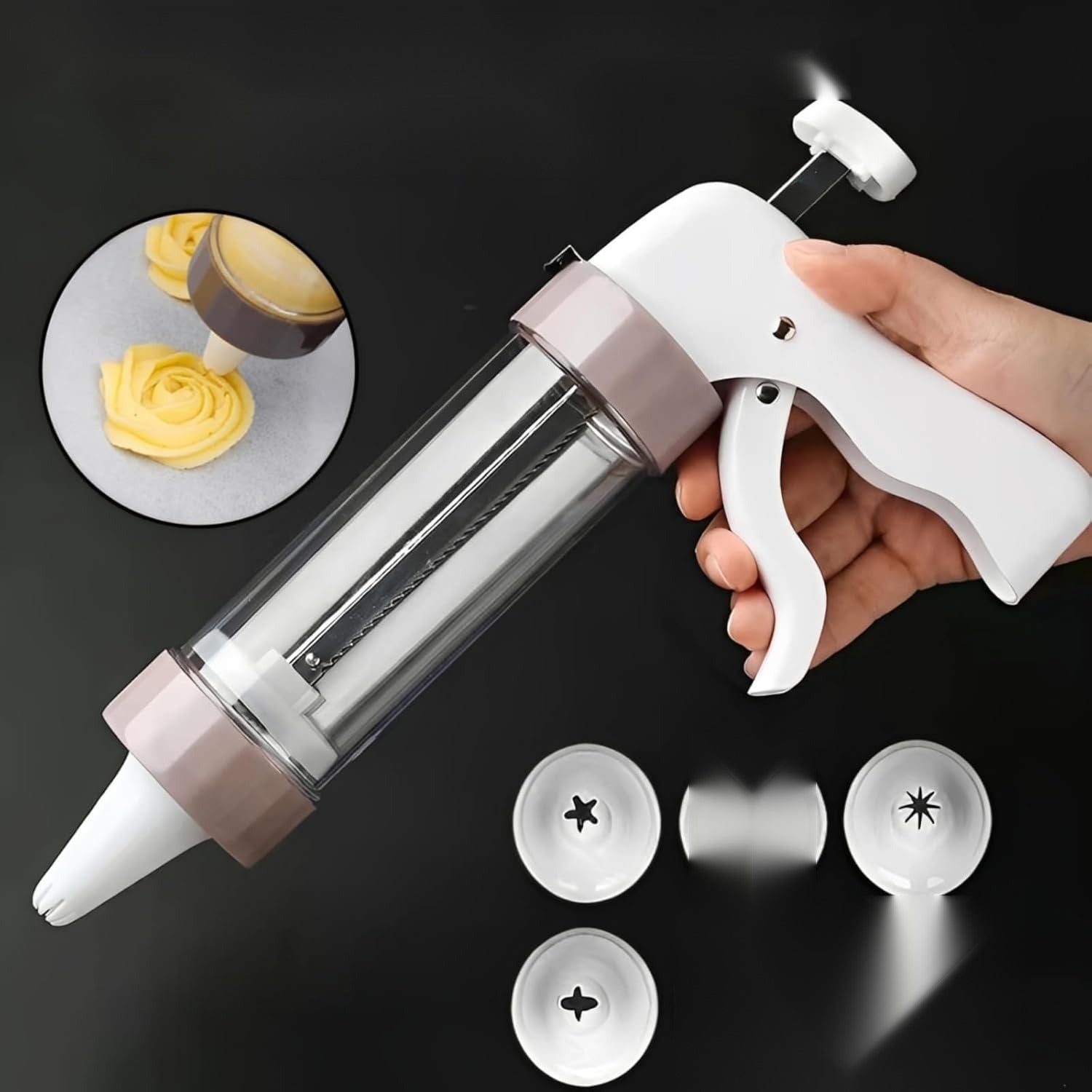 COOKIE PRESS SET SQUEEZER TEMPLATES TIP CAKE DECORATOR Model Prasa do ciastek z zestawem końcówek dekoracyjnych