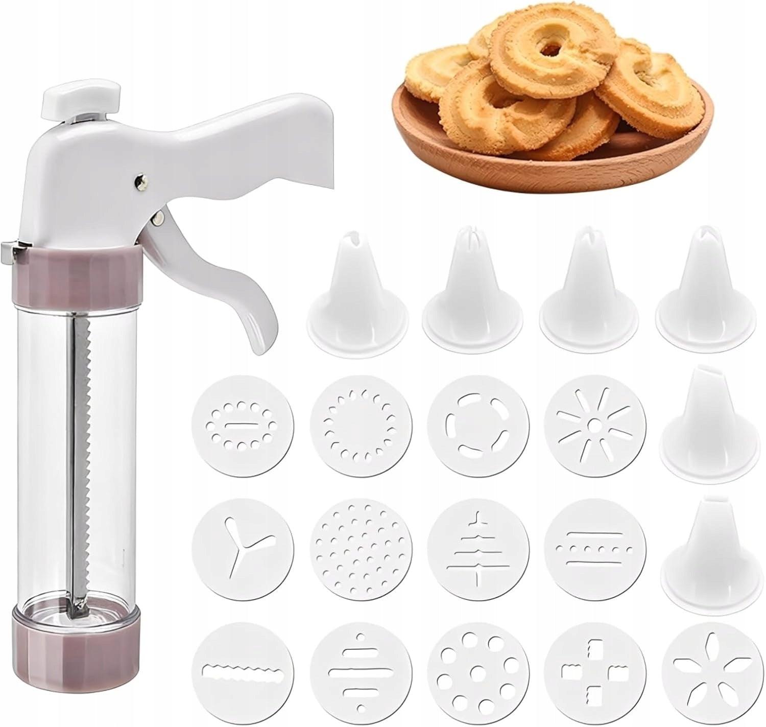 COOKIE PRESS SET SQUEEZER TEMPLATES TIP CAKE DECORATOR