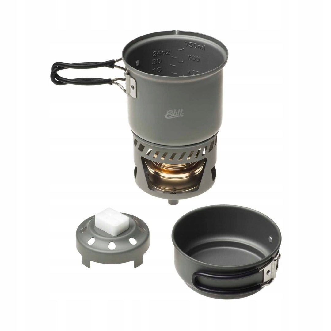 COOKING SET ESBIT COOKSET 985 ML + 470 ML WITH ALCOHOL BURNER