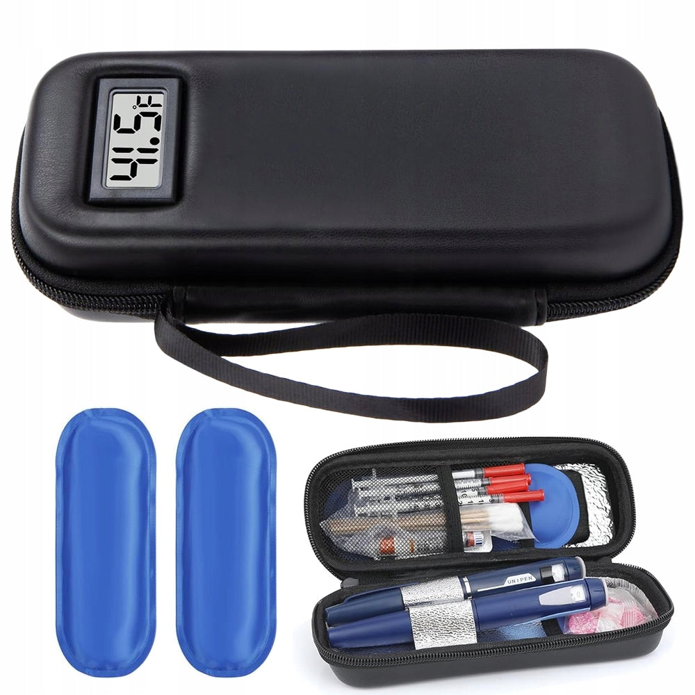 COOLING BAG FOR INSULIN BLACK THERMAL COMPACT AND PORTABLE