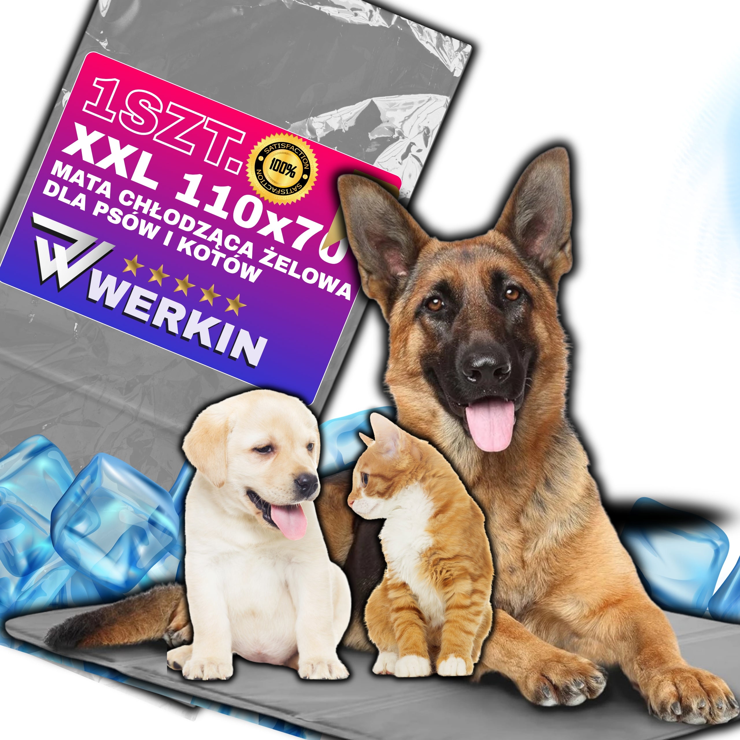 COOLING MAT FOR CAT DOG GEL BED LARGE WATERPROOF SUMMER 110X70CM