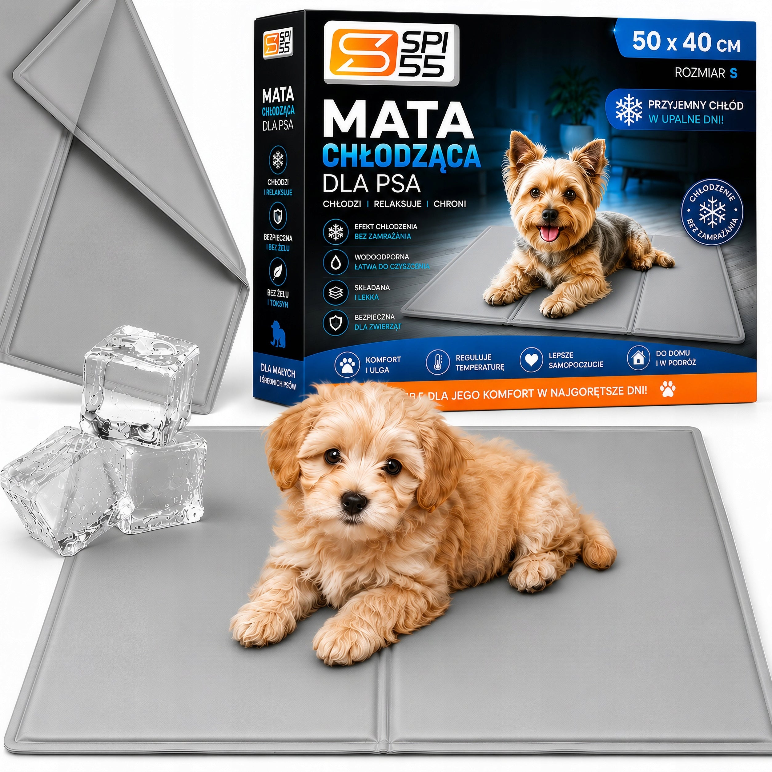 COOLING MAT FOR CAT DOG waterproof gel for summer bed 50x40 cm