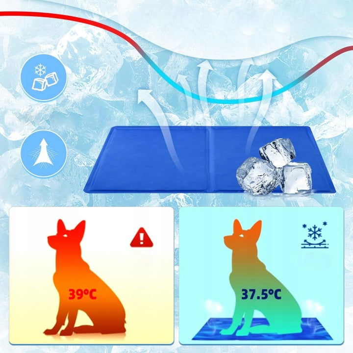 COOLING MAT FOR DOG AND CAT ON HOT DAYS 90x50 GEL WOODPORNE Color blue