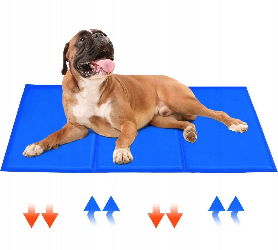 COOLING MAT FOR DOG CAT ANIMALS BED FOR SUMMER GEL GREY 90x50CM Product width 50 cm