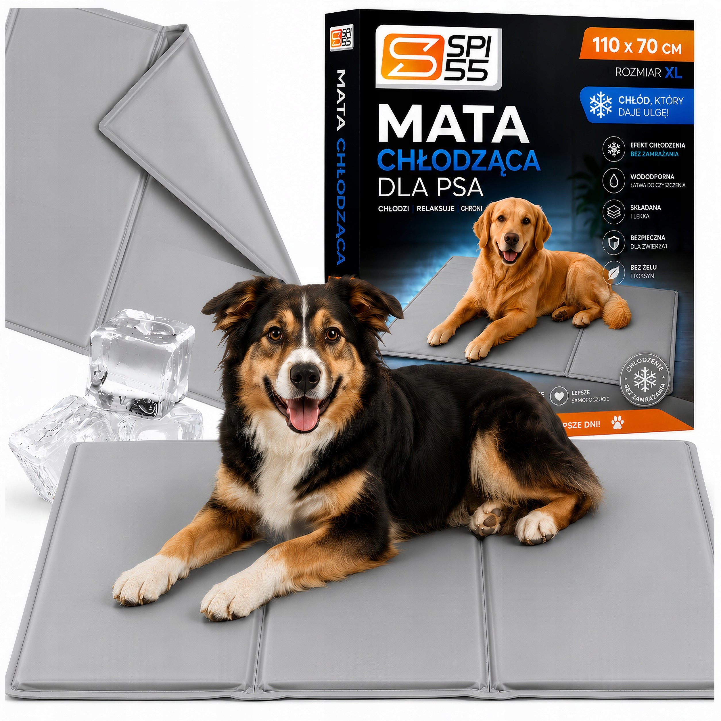 COOLING MAT FOR DOG LARGE XXL 110x70cm gel bed PREMIUM THICK 4kg