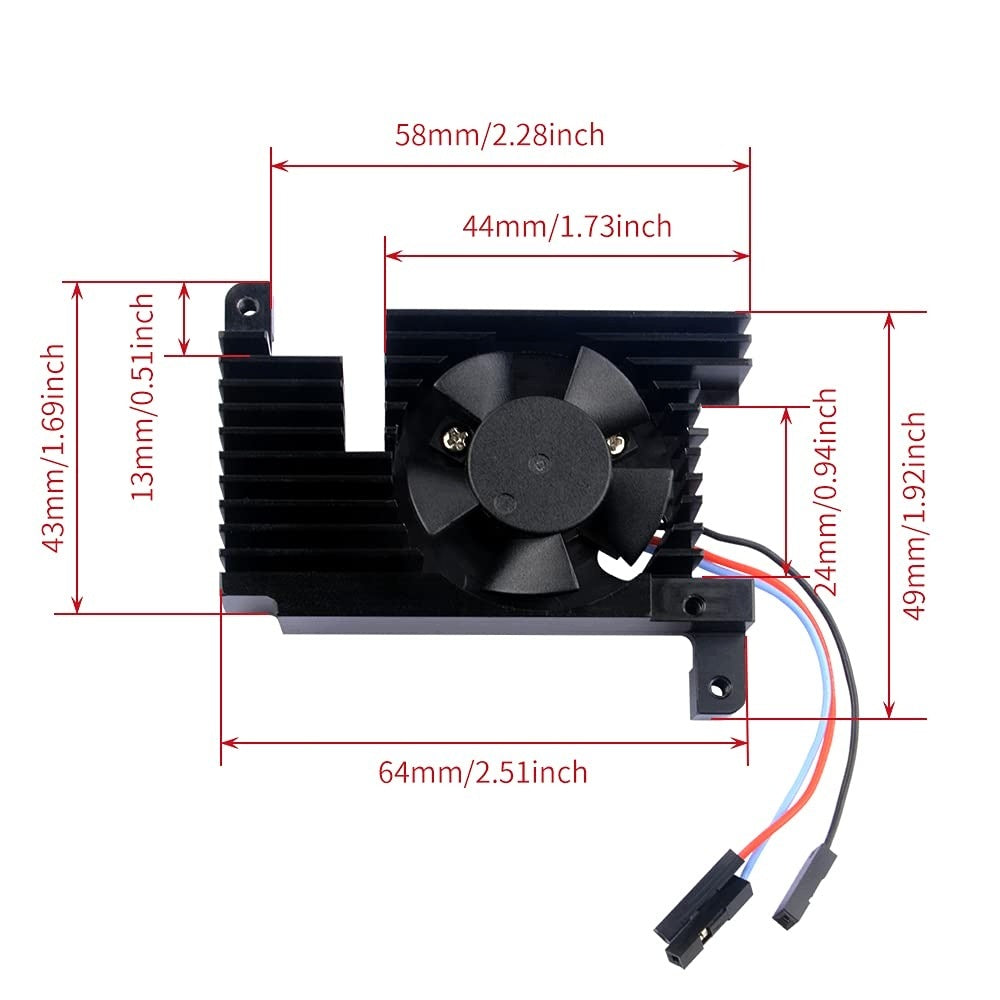 COOLING SET WITH ALUMINUM HEAT SINK AND PWM FAN FOR PI 4B Manufacturer Raspberry pi