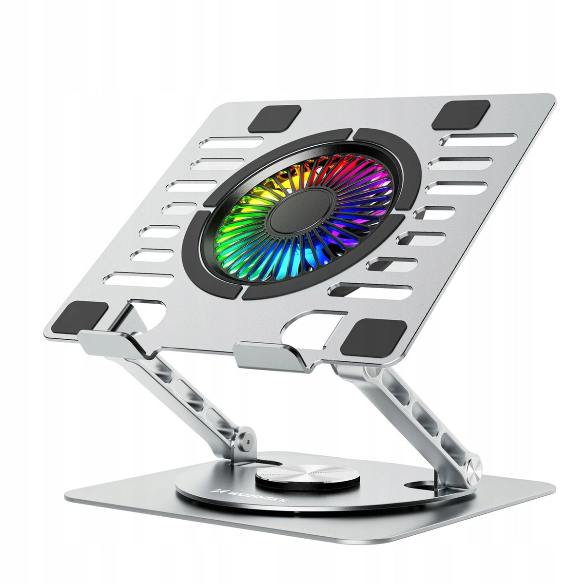 COOLING STAND FOR LAPTOP WITH FAN RGB ROTATION 360 SILVER