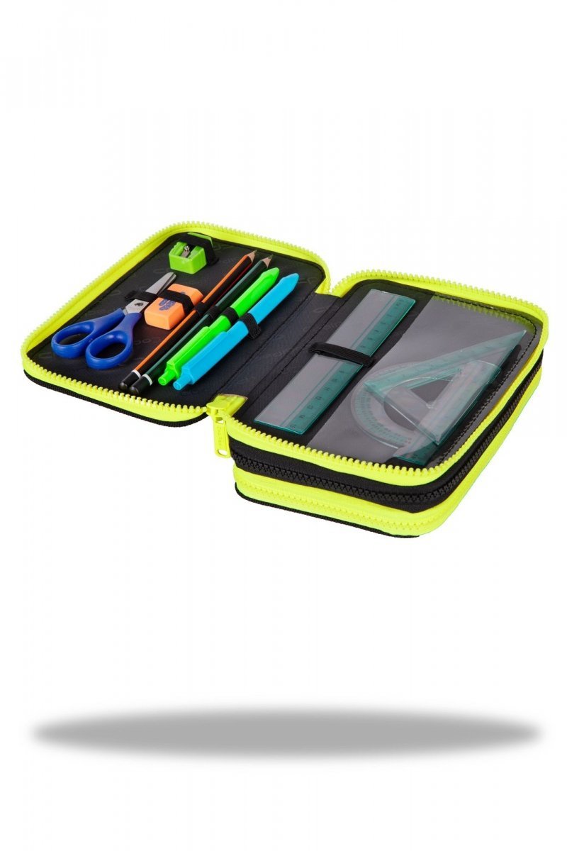 Formelles Federmäppchen mit drei Fächern und Zubehör CoolPack Jumper 3 Gradient Lemon E67510 