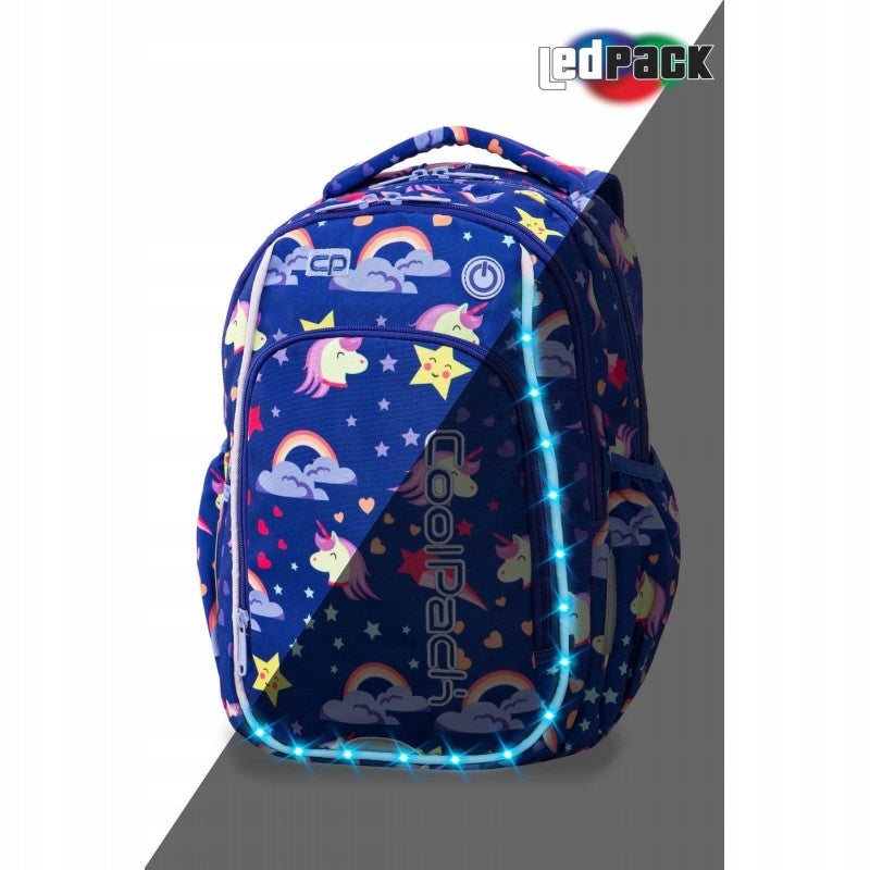 COOLPACK SCHOOL BACKPACK UNICORN LEDPACK glowing Brand CoolPack