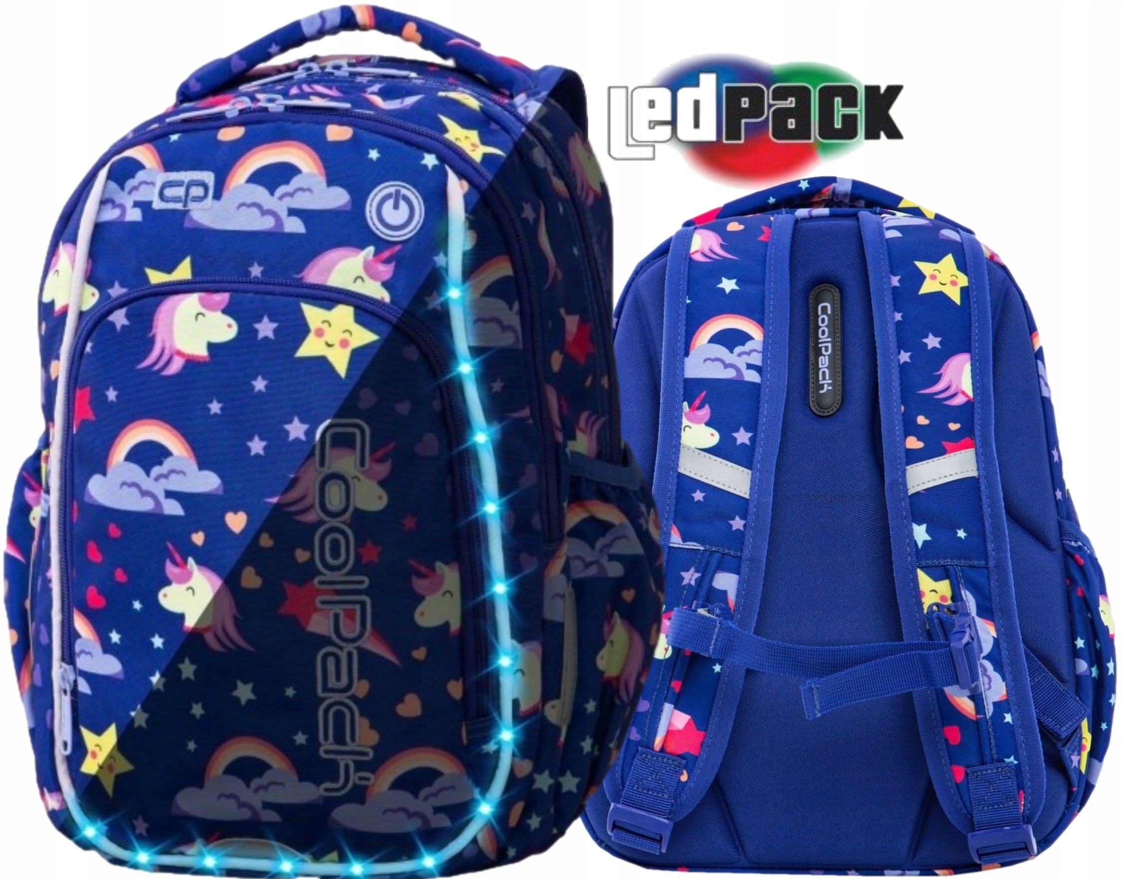 COOLPACK SCHOOL BACKPACK UNICORN LEDPACK glowing