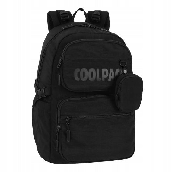 COOLPACK SOUL LARK BLACK YOUTH SCHOOL BACKPACK, Black