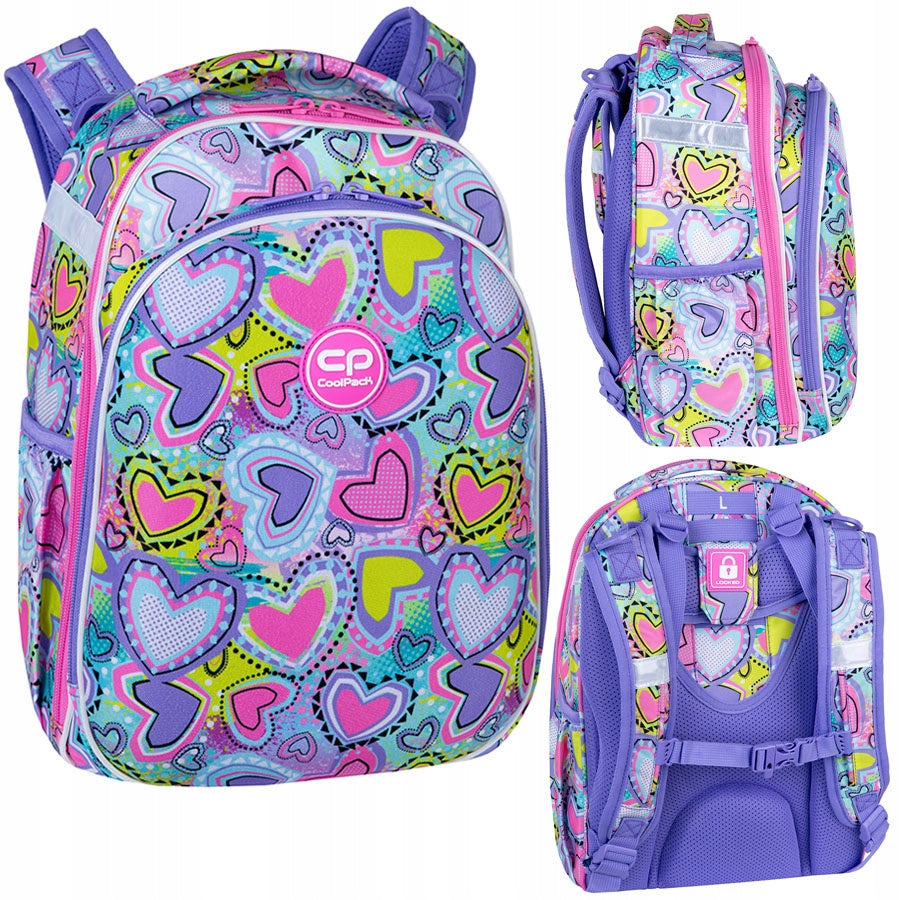 COOLPACK TURTLE TWO-CHAMBER SCHOOL BACKPACK 25 L PASTEL HEART