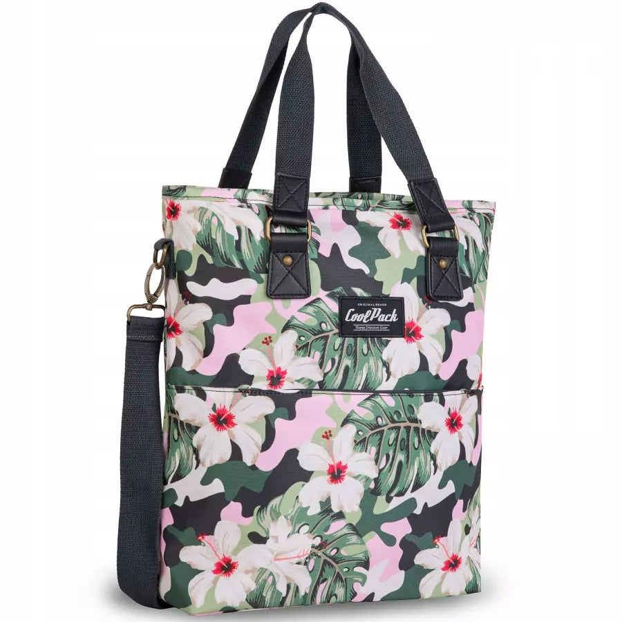 COOLPACK WOMEN'S SHOULDER BAG SHOPPER SHOPPING CITY CP FLOWERS