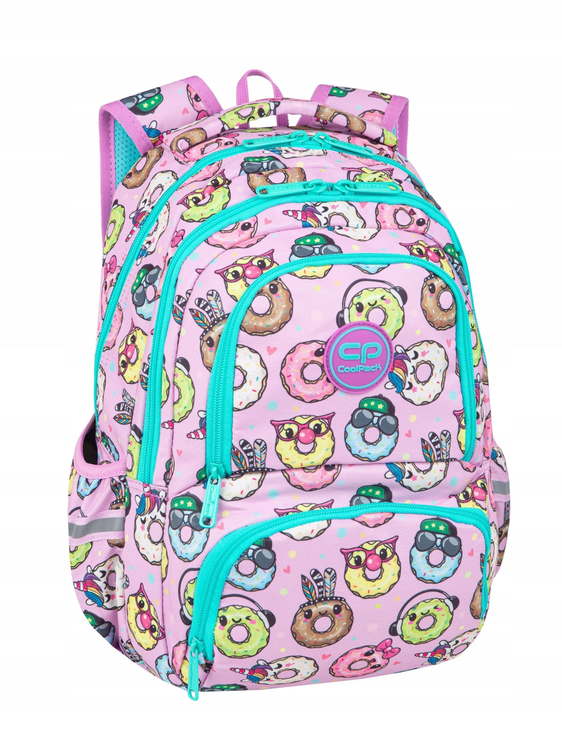 COOLPACK YOUTH SCHOOL BACKPACK FOR GIRLS HAPPY DONUTS Pink Packaging status original