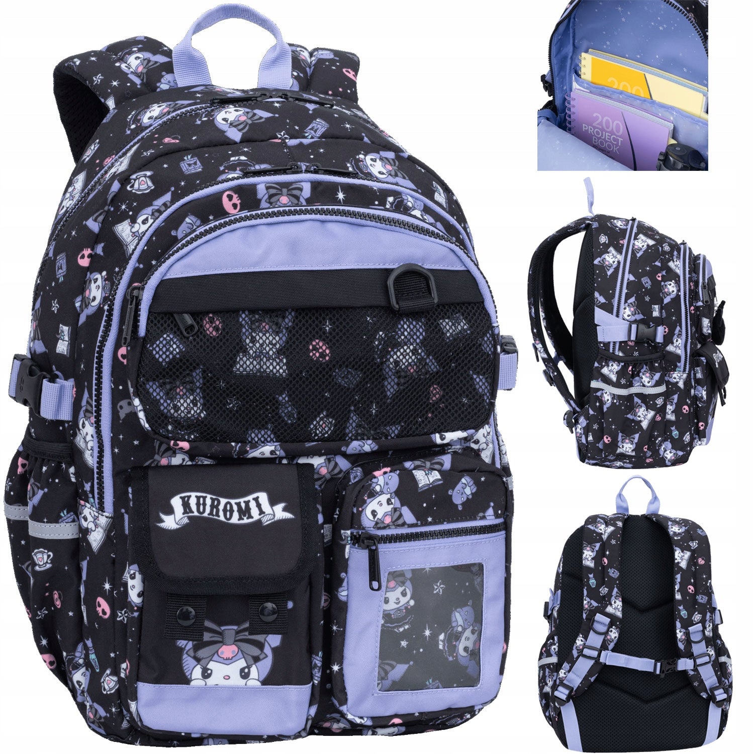 COOLPACK YOUTH SCHOOL BACKPACK FOR GIRLS KUROMI BLACK