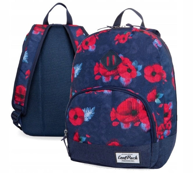 COOLPACK YOUTH SCHOOL BACKPACK for Girls, Stylish RED POPPY