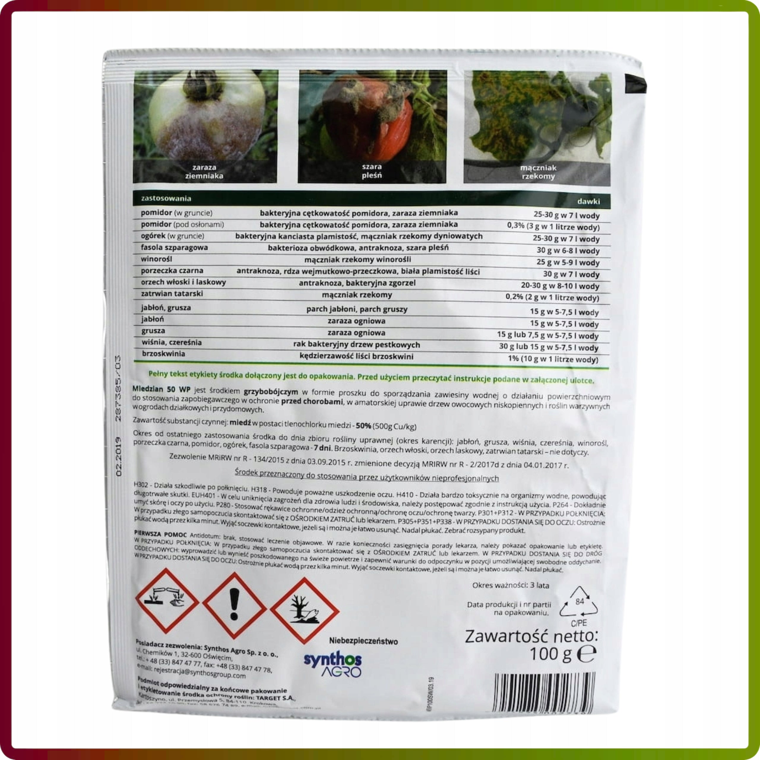 COPPER 50 WP Target Spray Fights Fruit Diseases Parch Plague Cancer 300G Volume 1 l