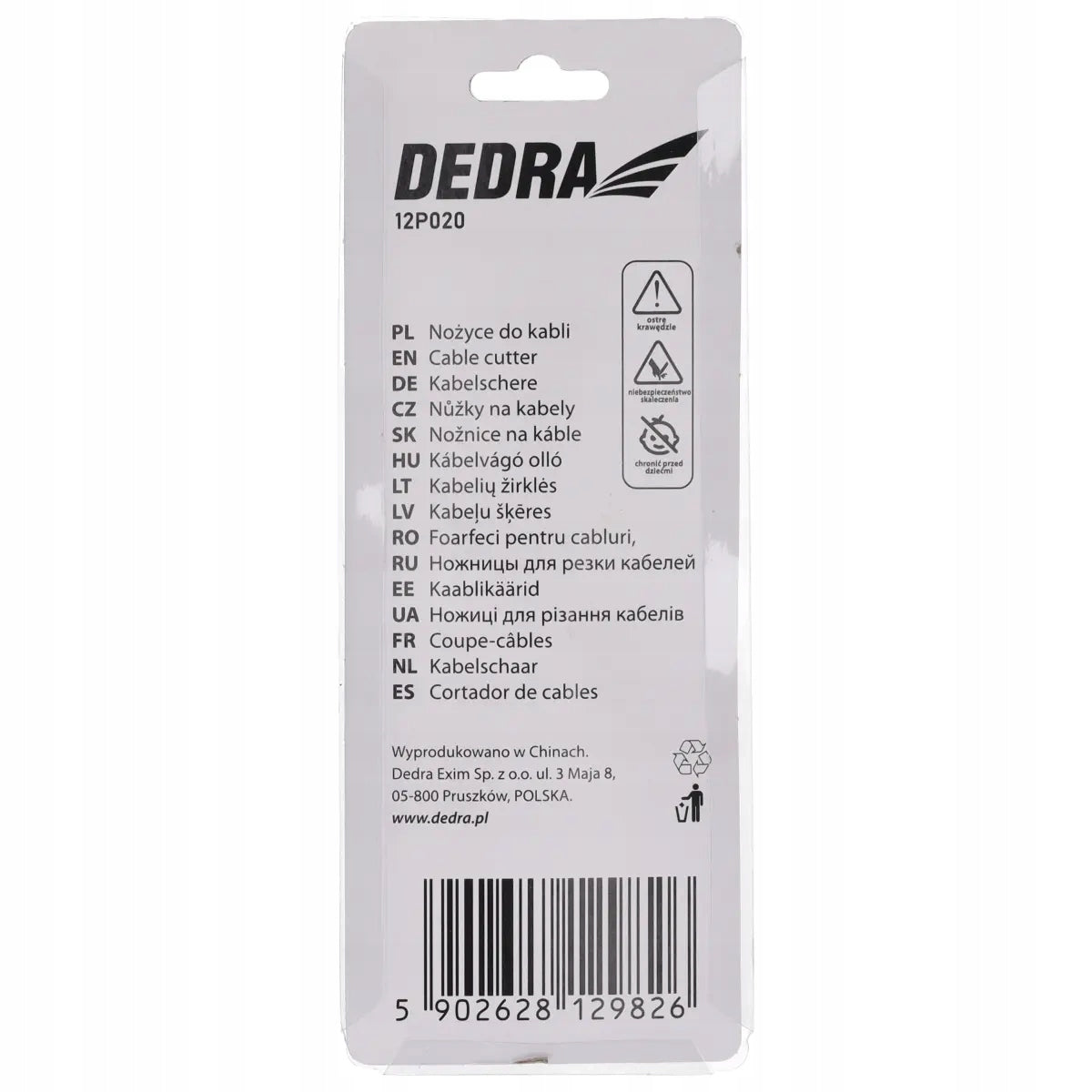 COPPER AND ALU CABLE SHEARS 10.5MM 12P020 DEDRA Brand Dedra