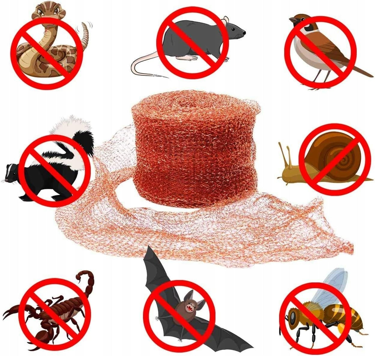 COPPER MESH TAPE AGAINST RODENTS SNAIL 12M HIGH QUALITY Manufacturer code Taśma miedziana przeciw ślimakom