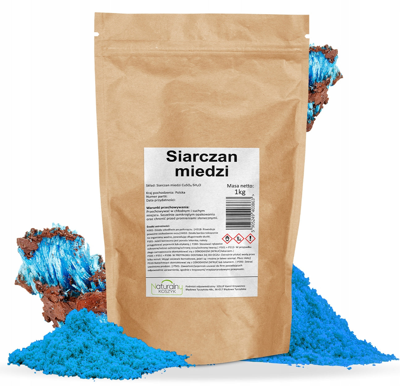 COPPER SULFATE pure pentahydrate 1kg