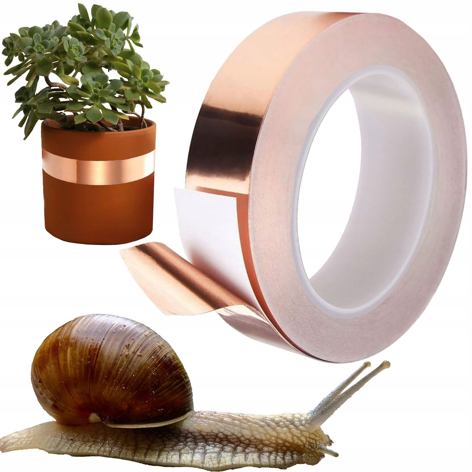 COPPER TAPE FOR SNAILS SNAIL REPELLENT SELF-ADHESIVE 25MM X 10M