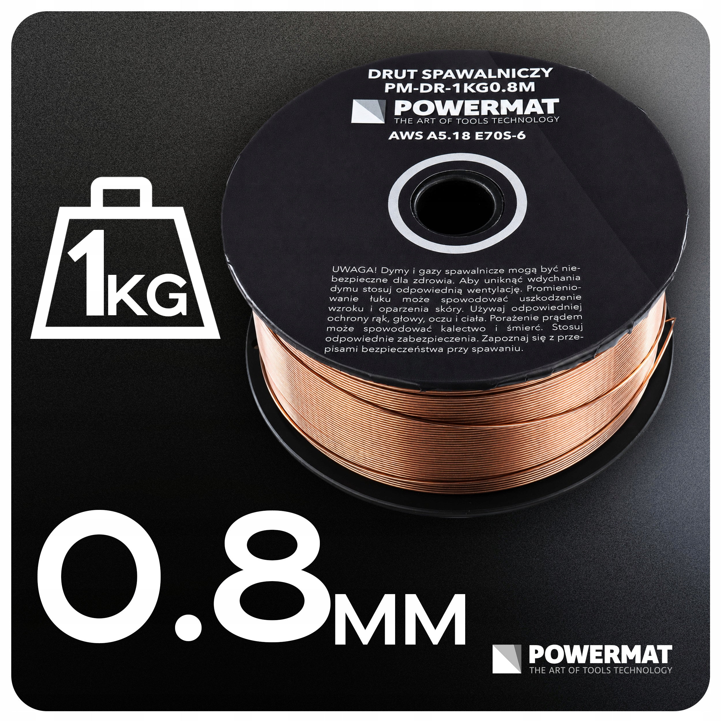 COPPER WELDING WIRE FOR MIG MAG SG2 0,8mm WELDING 1kg Product weight 1 kg
