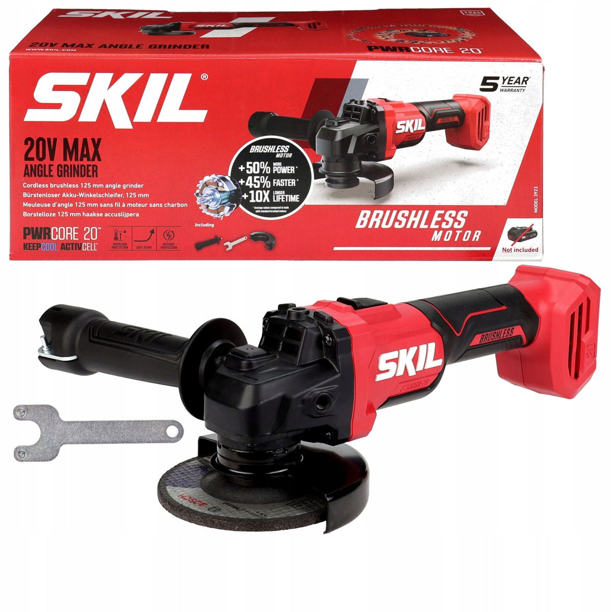 CORDLESS ANGLE GRINDER 125mm 20V 3923 SKIL BRUSHLESS BODY