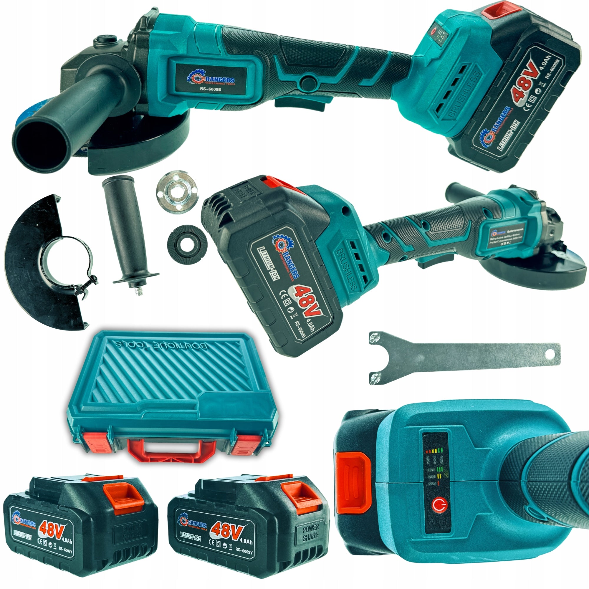 CORDLESS ANGLE GRINDER 48V/4,0Ah BRUSHLESS STRONG+SET