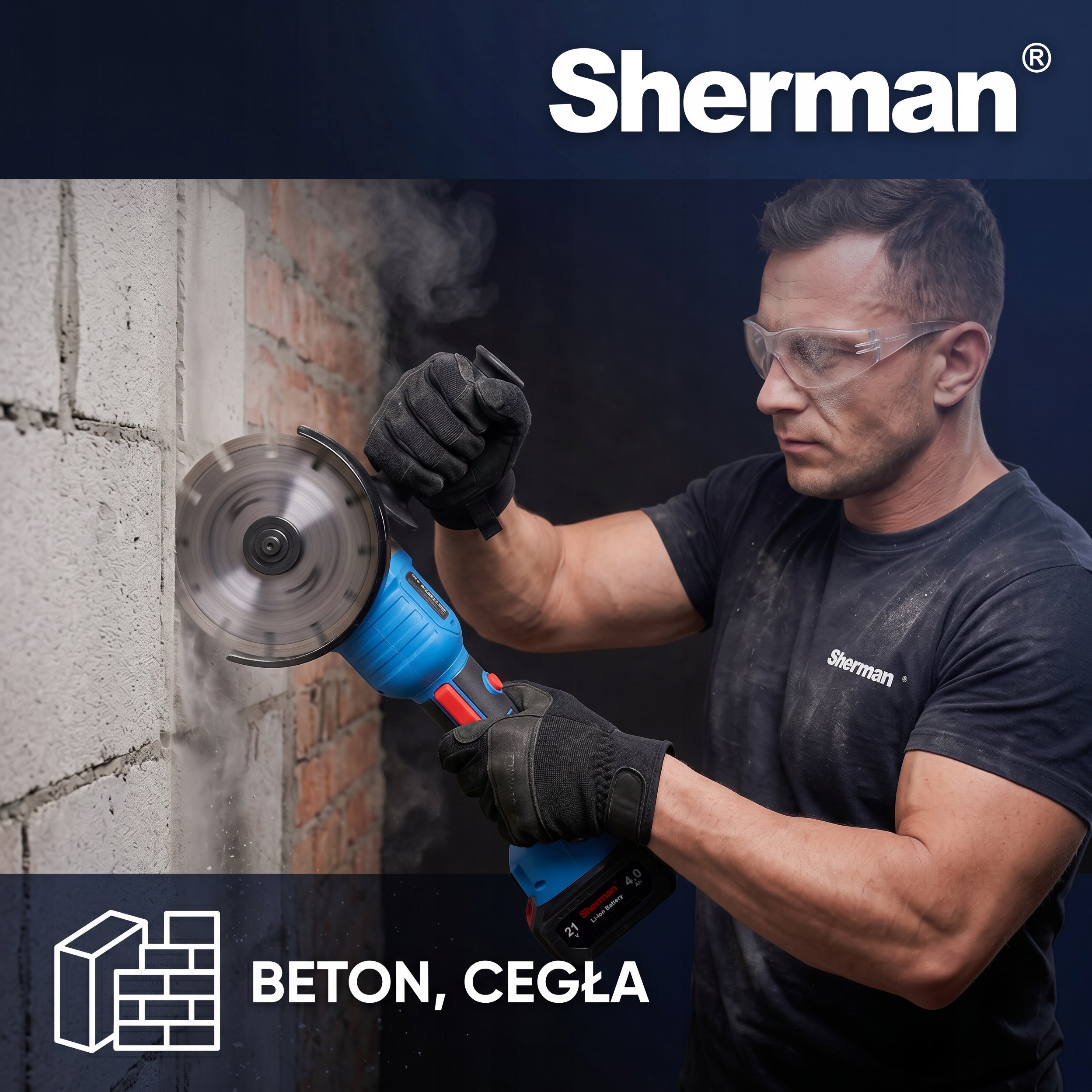 CORDLESS ANGLE GRINDER ET-301 Angle 2x AKU 4.0Ah | Sherman Manufacturer code SZLIFIERKA KĄTOWA AKUMULATOROWA ET-301