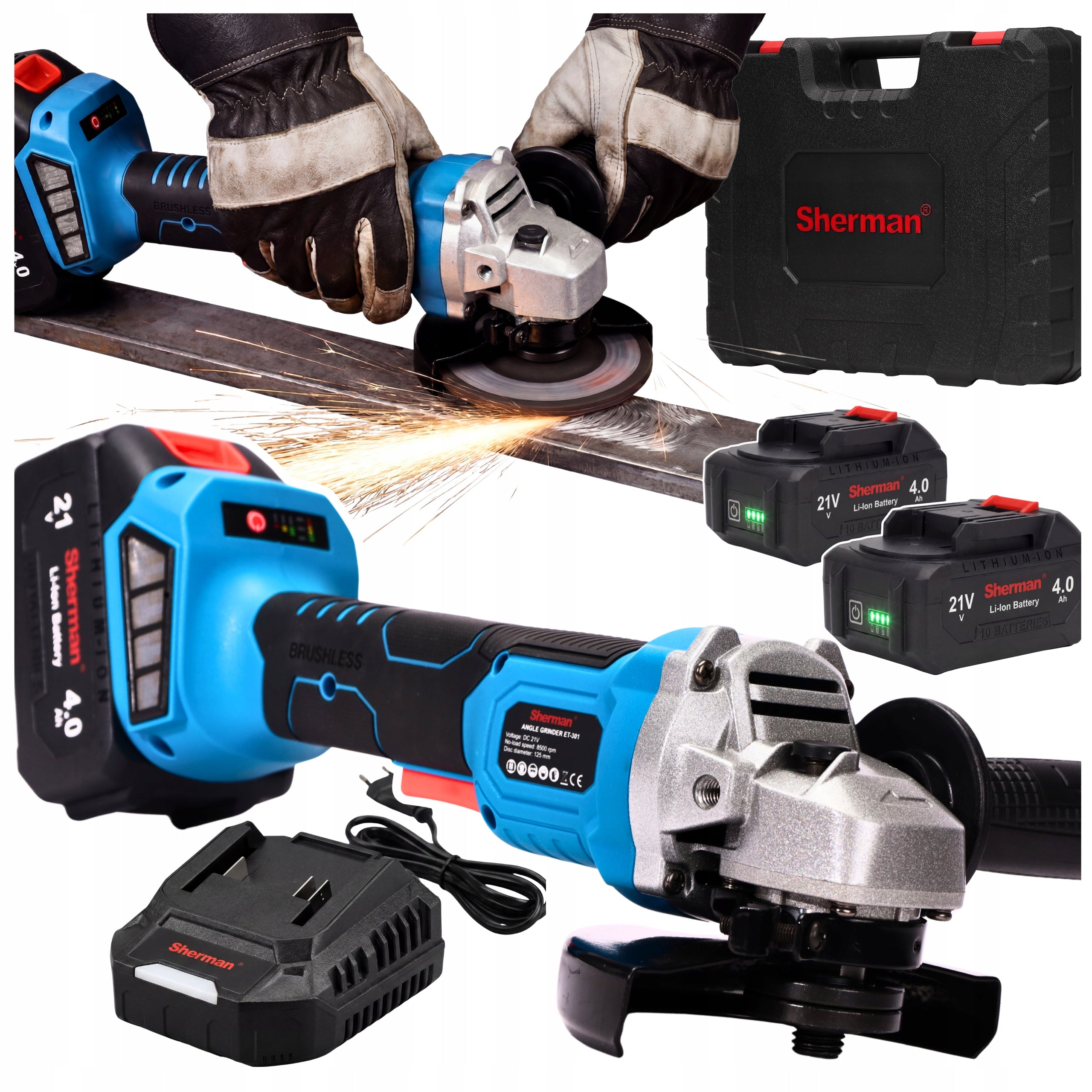 CORDLESS ANGLE GRINDER ET-301 Angle 2x AKU 4.0Ah | Sherman