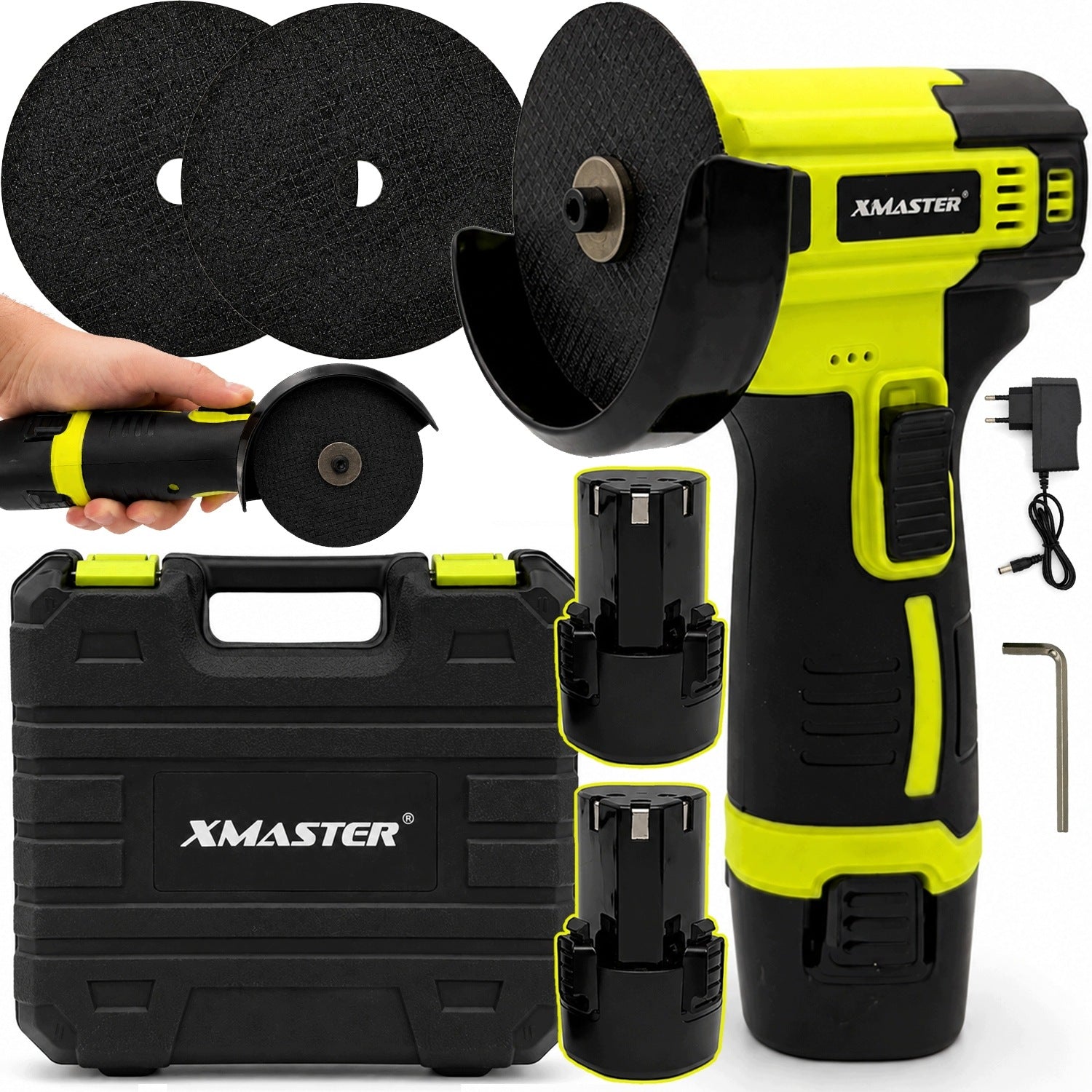 CORDLESS ANGLE GRINDER MINI RUBBER DIAX FLEX 2x DISCS 2x AKU