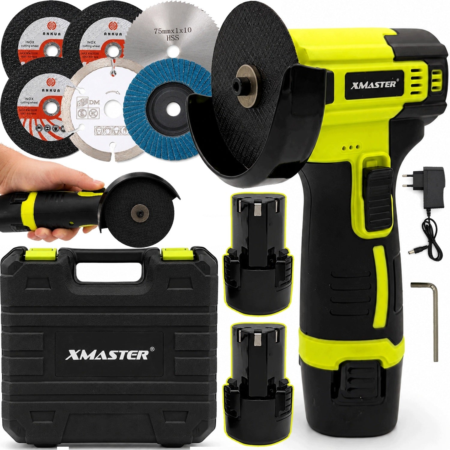 CORDLESS ANGLE GRINDER MINI RUBBER DIAX FLEX 6 DISCS SET OF 2XAKU