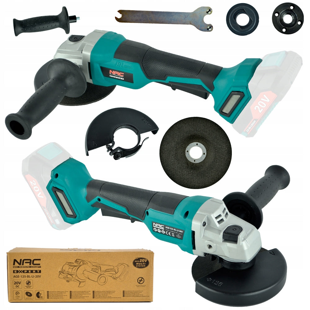 CORDLESS ANGLE GRINDER NAC 125 MM FROM THE AKUMULITISYSTEM 20V BODY SERIES