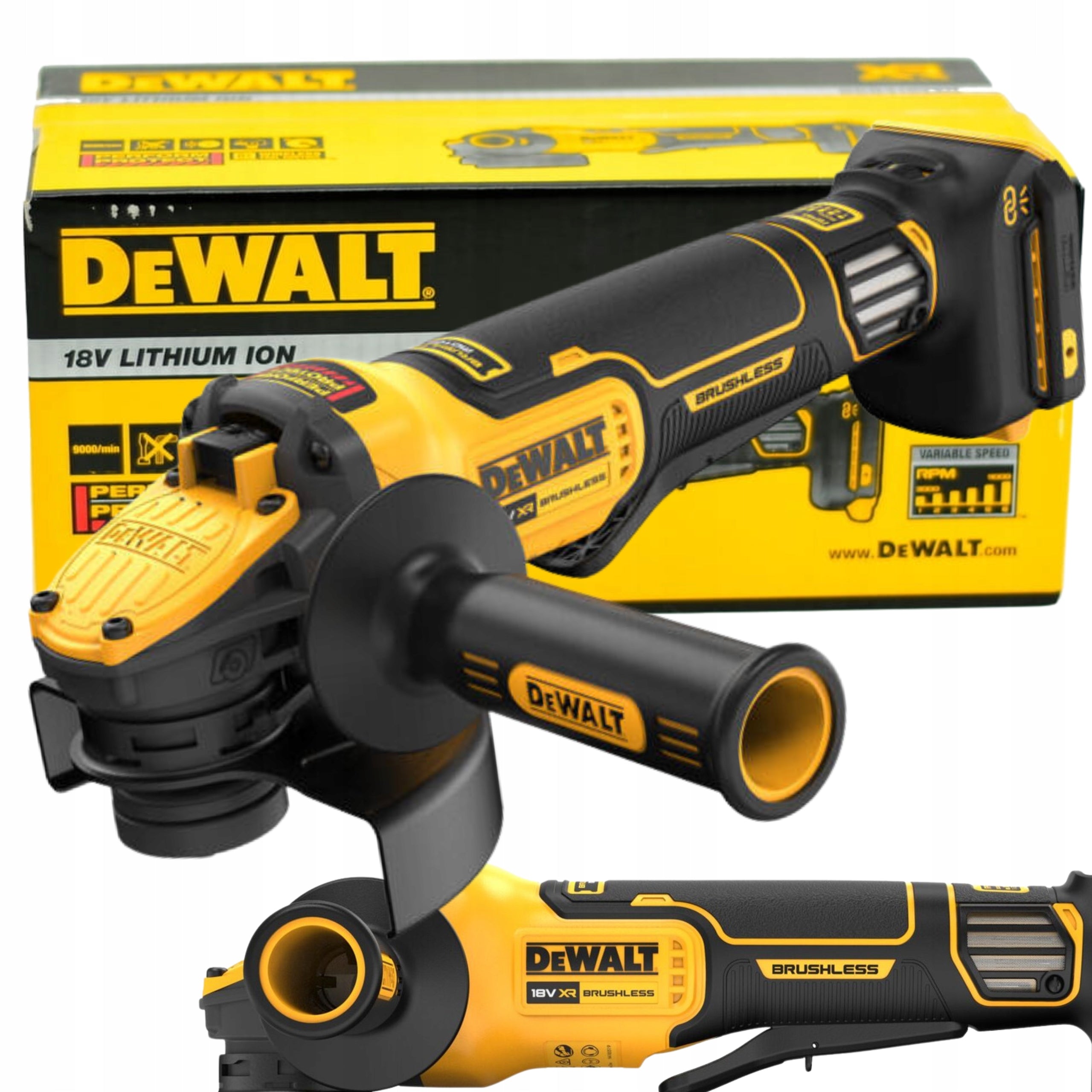 CORDLESS ANGLE GRINDER WITH ADJUSTABLE SPEED 18V 54V 125mm DeWALT