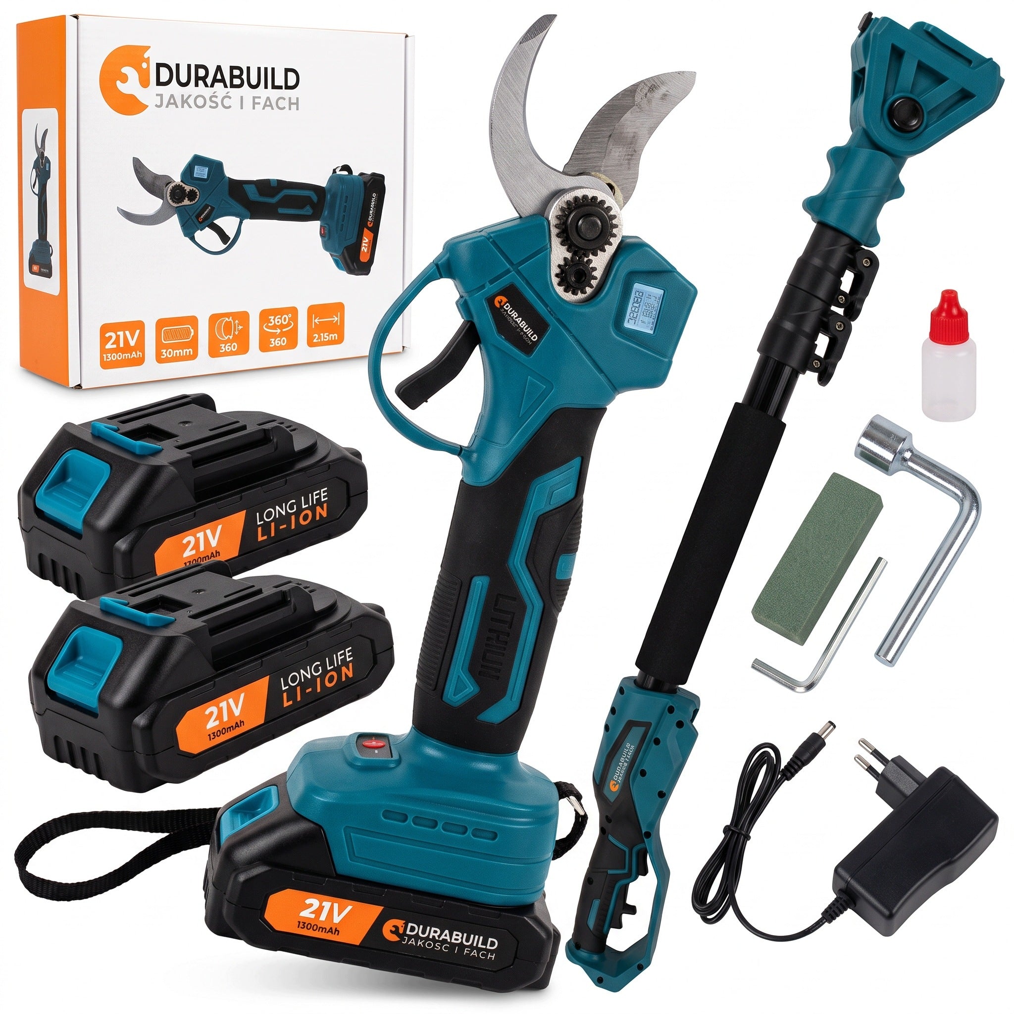 CORDLESS BOOM PRUNER 21V GARDEN ORCHARD SHEARS 360 2IN1