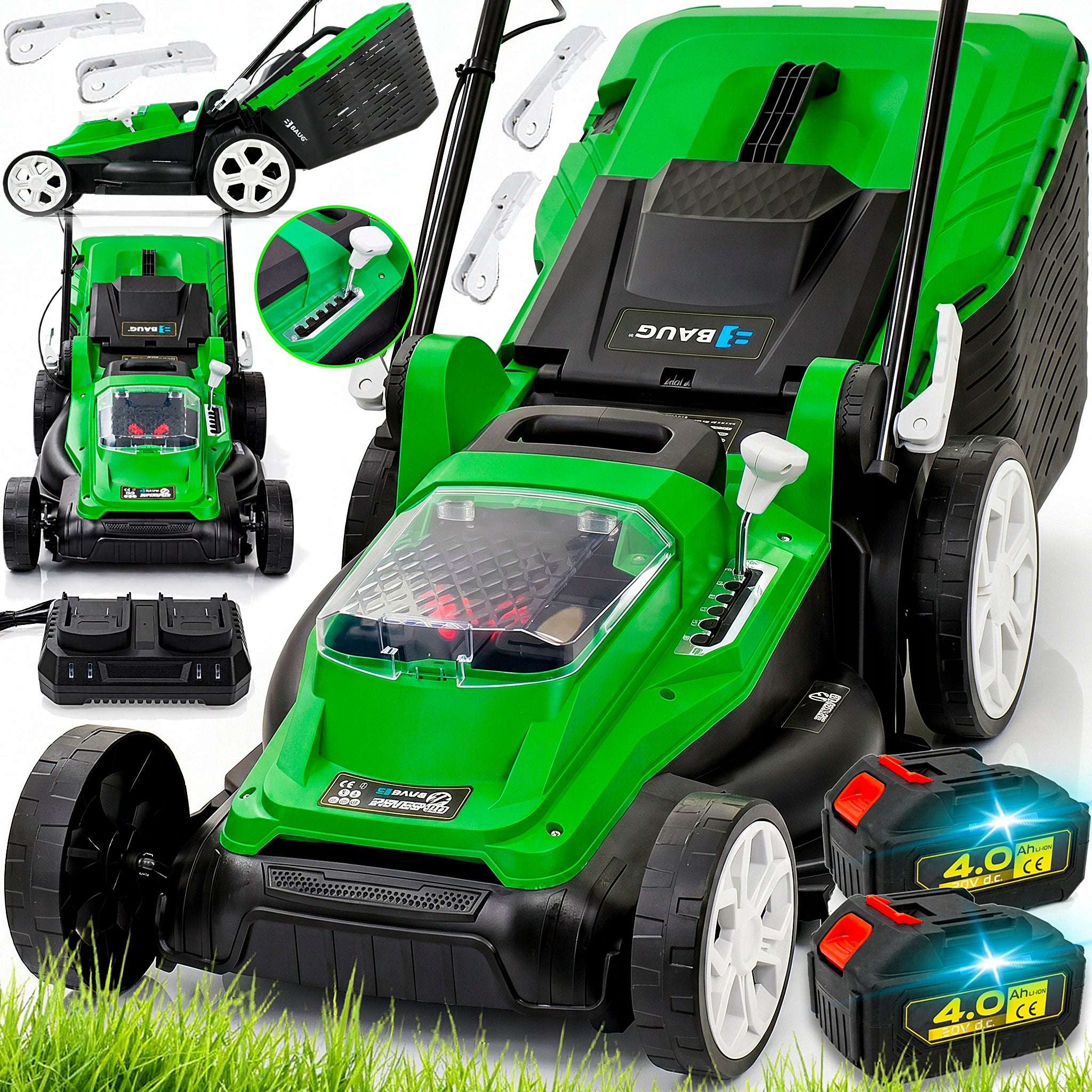 CORDLESS BRUSHLESS LAWN MOWER 2x AKU 4.0AH SOLID STRONG