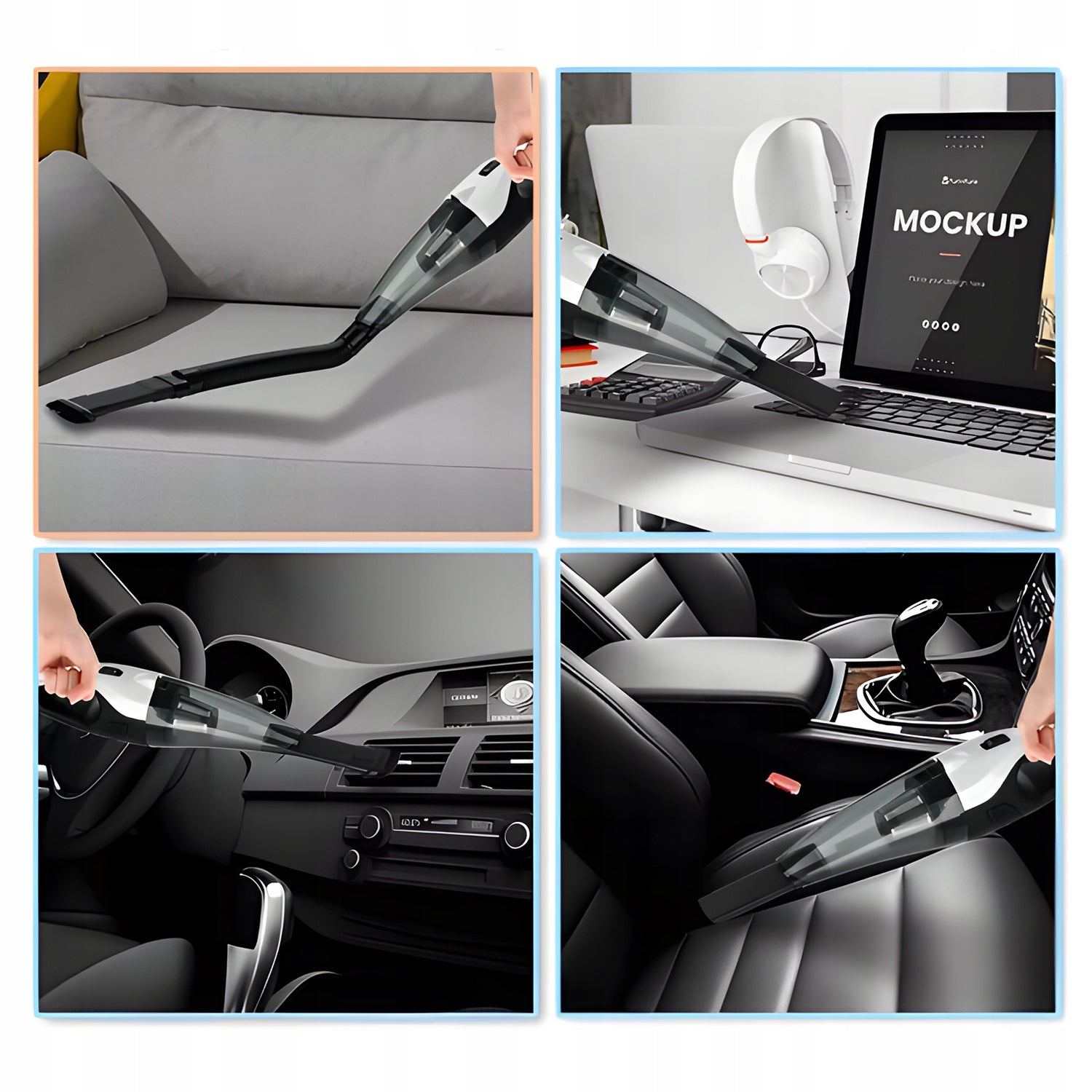 CORDLESS CAR HANDHELD VACUUM CLEANER FOR CAR DOUBLE HEPA FILTER Power supply rechargeable battery car lighter socket mains