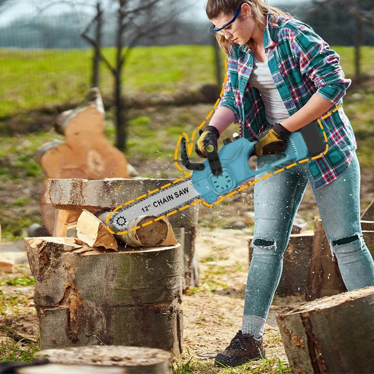 CORDLESS CHAINSAW 12” 18-21V TREE BRANCH SAW Brand no brand