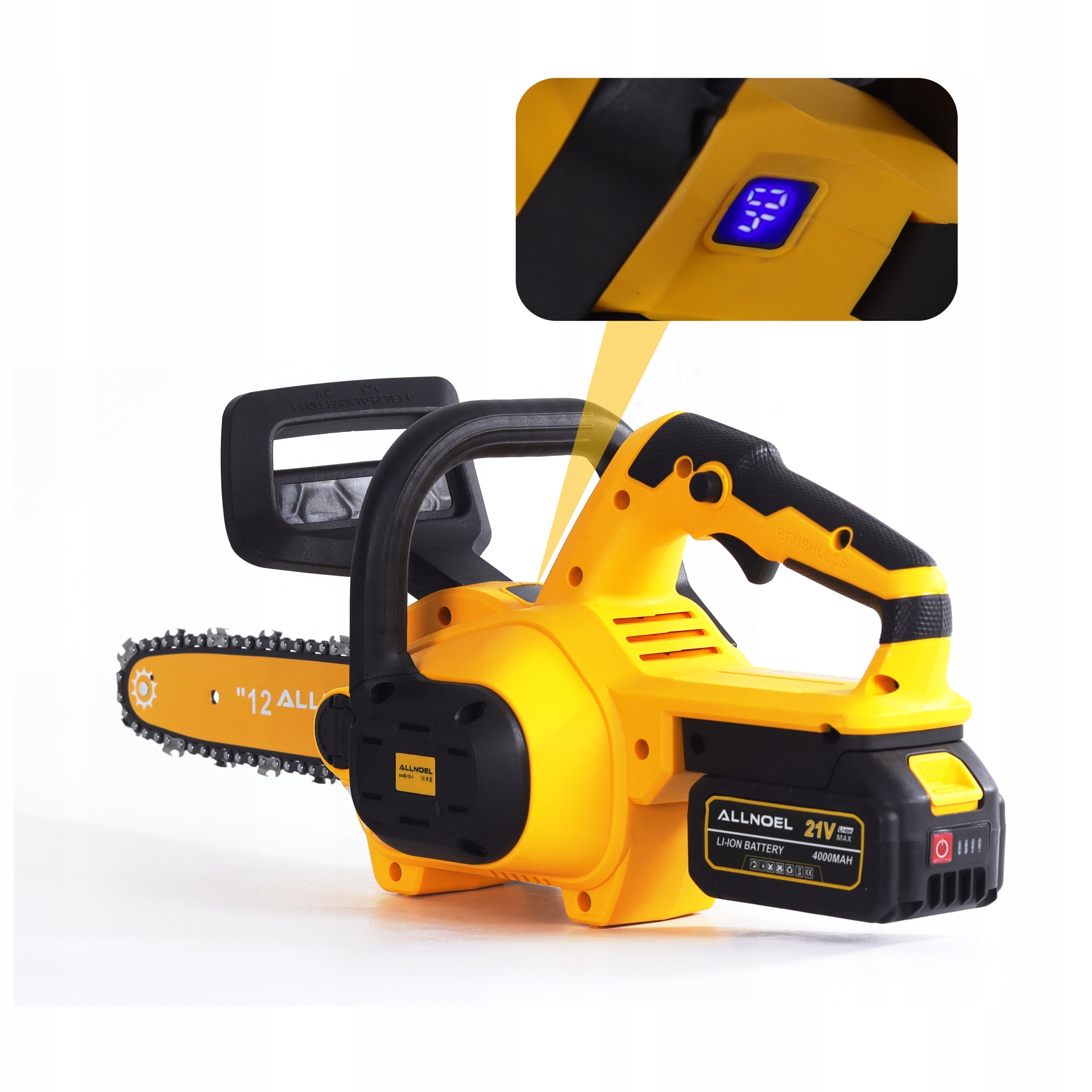 CORDLESS CHAINSAW 12 BRUSHLESS HAND BRANCH SAW 4AH Series YELLOW12