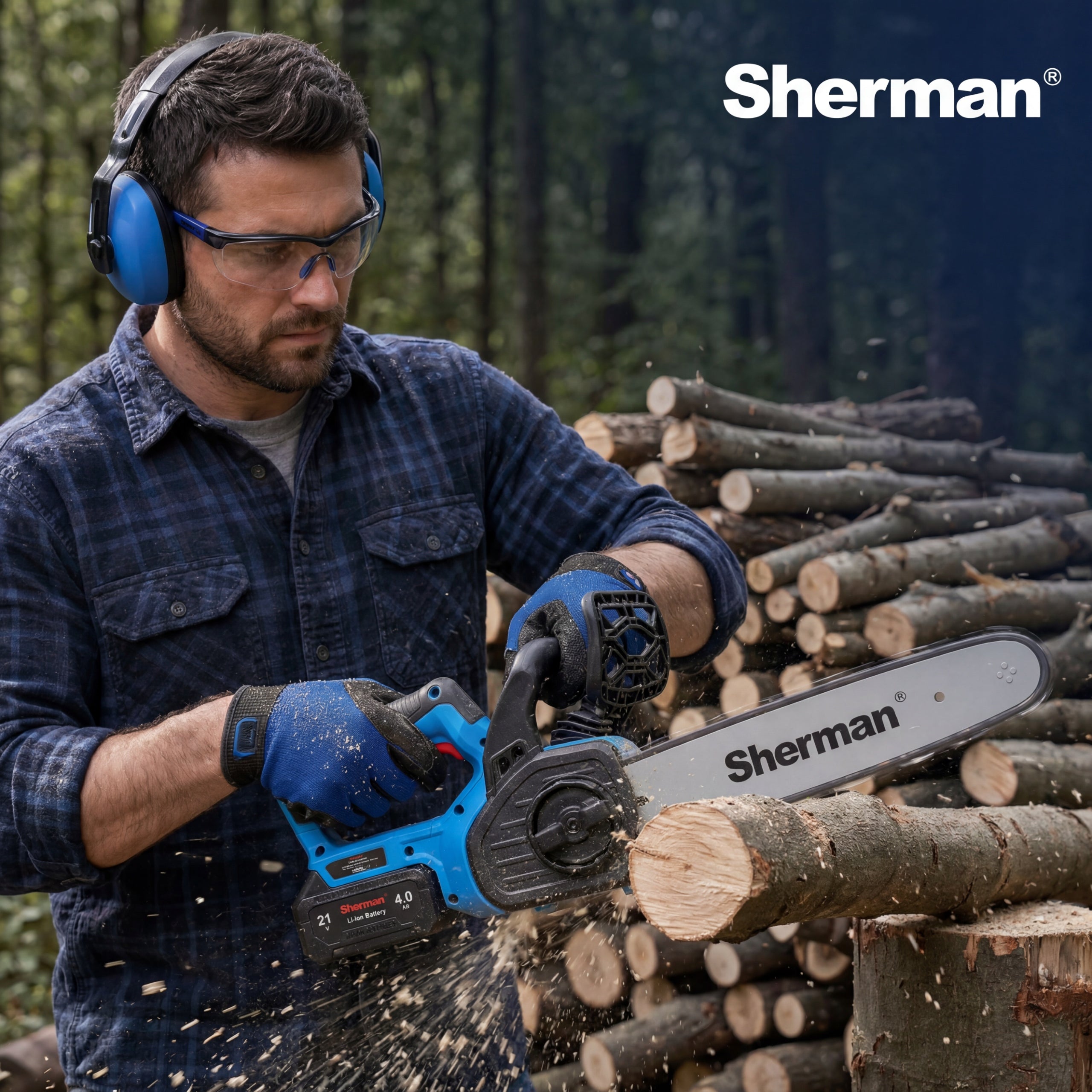 CORDLESS CHAINSAW 12" ET512 2x BATTERY 4.0Ah / 21V Sherman Brand Sherman