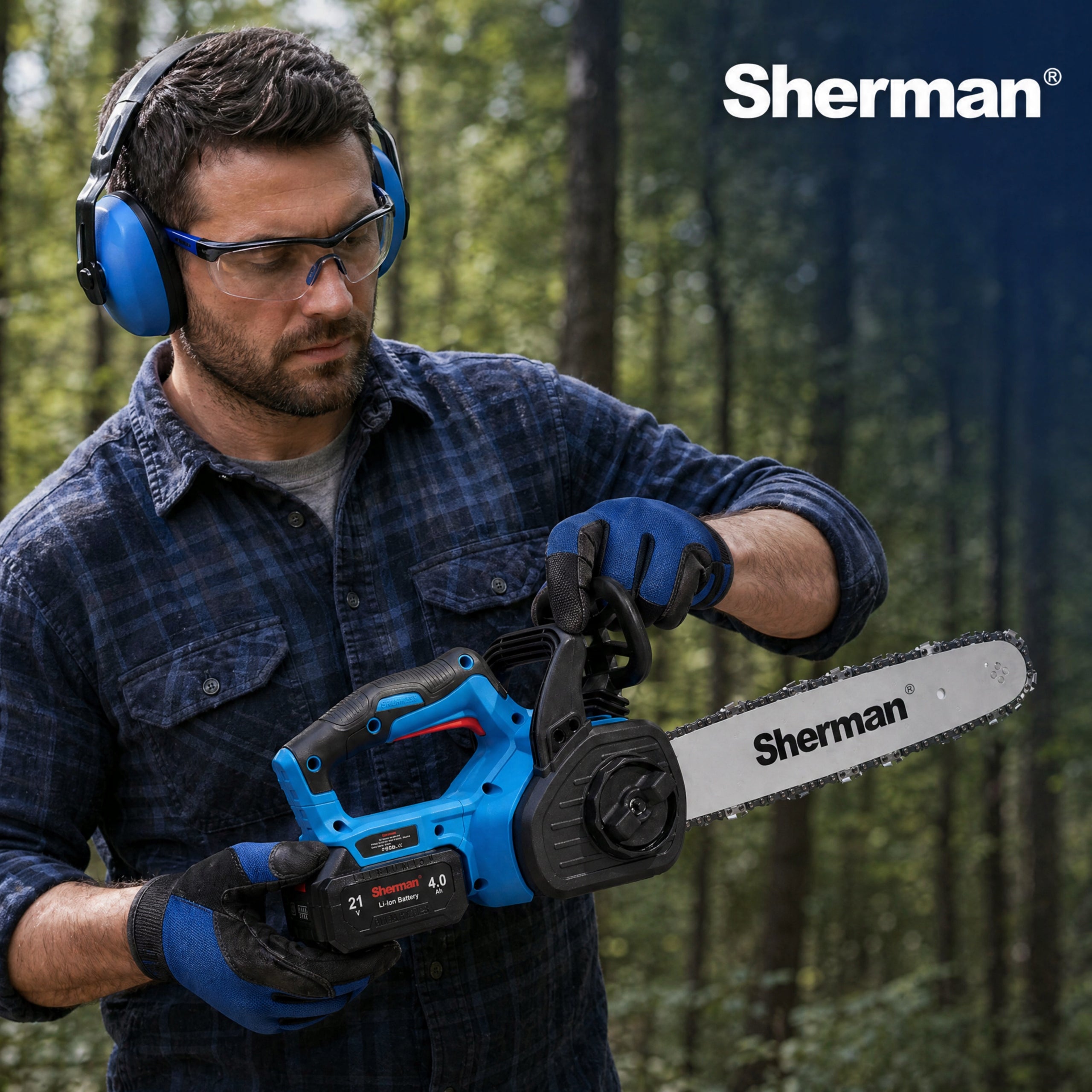 CORDLESS CHAINSAW 12" ET512 2x BATTERY 4.0Ah / 21V Sherman Manufacturer code PIŁA ŁAŃCUCHOWA 2x AKUMULATOR SHERMAN PILARKA