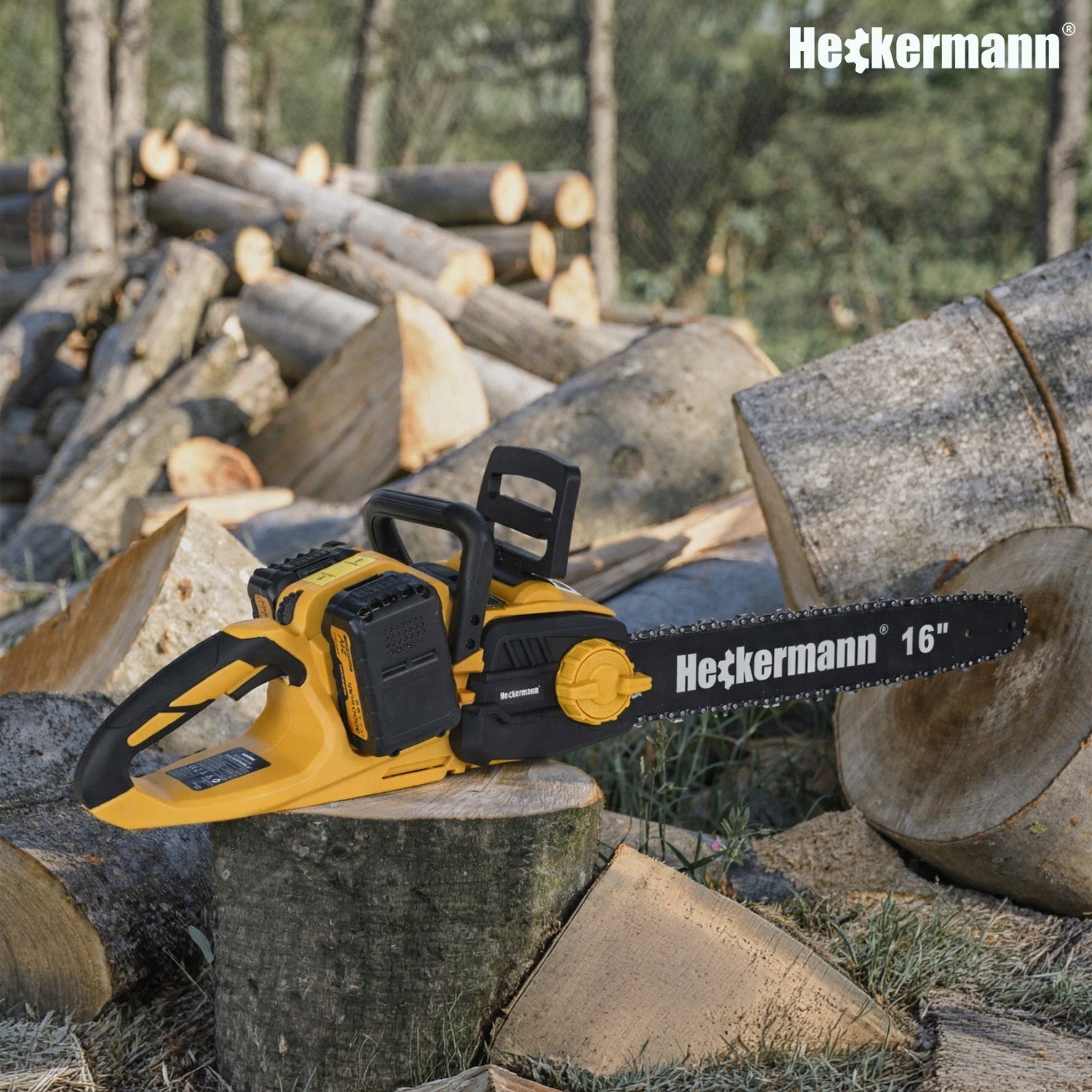 CORDLESS CHAINSAW 2100W SAW 40CM 16 INCHES 2x BATTERY Battery capacity 6 Ah