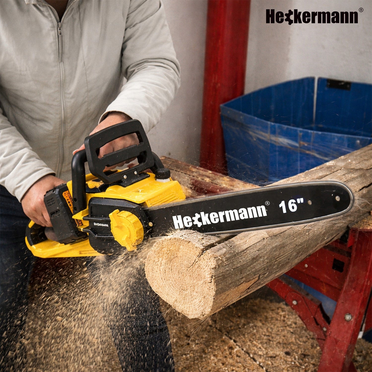 CORDLESS CHAINSAW 2100W SAW 40CM 16 INCHES 2x BATTERY Device weight 4.5 kg