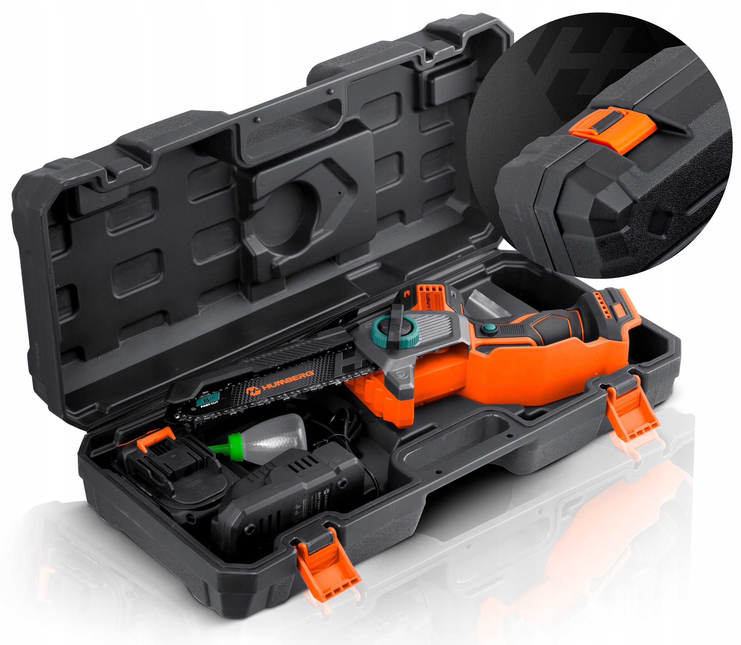 CORDLESS CHAINSAW 4.0Ah PRO TWIG 10" 8'' SAW HUMBERG Power supply rechargeable battery