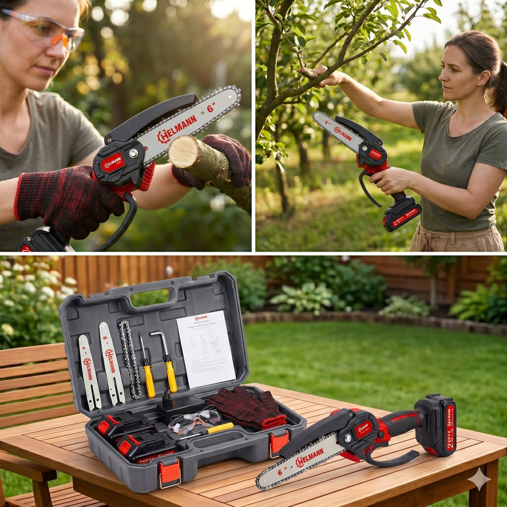 CORDLESS CHAINSAW 4" 6" BRUSHLESS BRANCH SAW 2X AKU Packaging status original