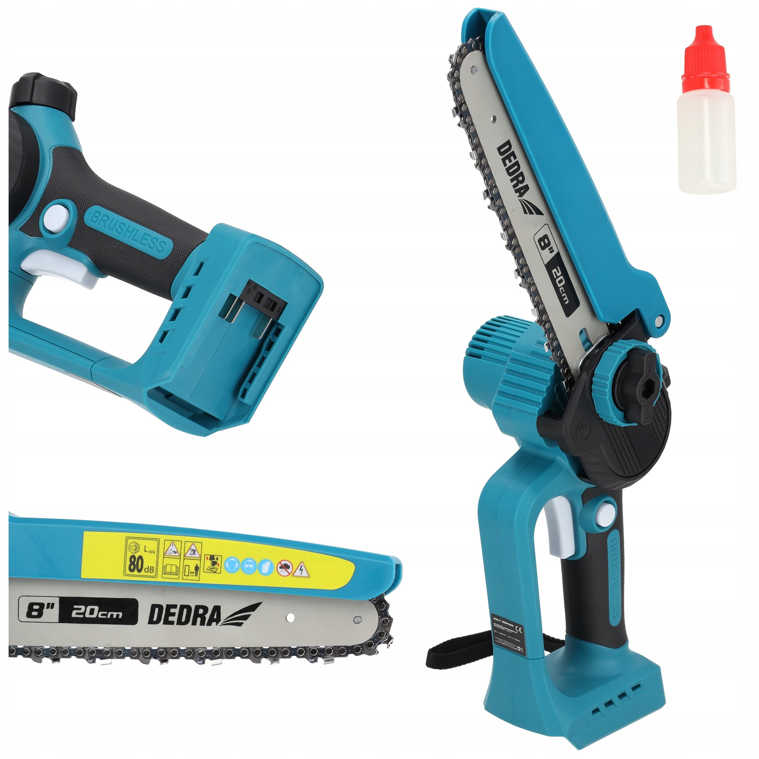 CORDLESS CHAINSAW 8" 20cm DEDRA SAS+ALL Mini Branch Saw