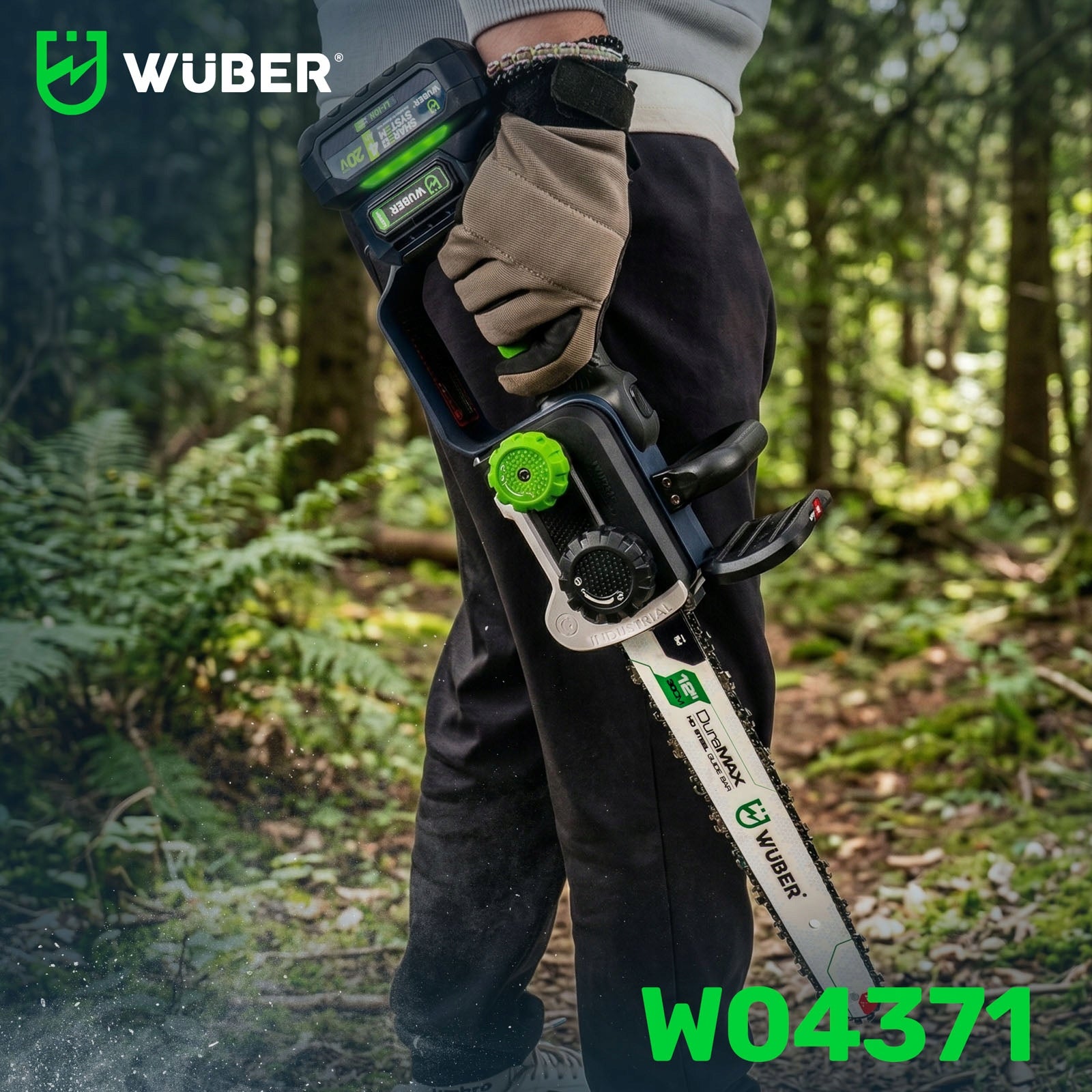 CORDLESS CHAINSAW BATTERY 4.0 AH +CHARGER GUIDE 12"+OIL Guide manufacturer Wuber